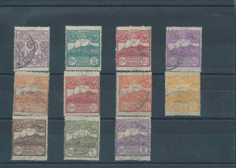 1903 San Marino, N° 34/44, Amount O Views,11 Values - Used