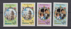 J44181 JL stamps 1981 bhutan set mnh #317-20 royality