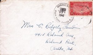 Clipper Airmail Cvr: Navy Yard , Cavite, P.I. to Baltimore, Jul 7, 1941  (N1415)