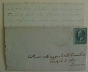 US LETTER IN 1881 MONTWZUMA IOWA COVER