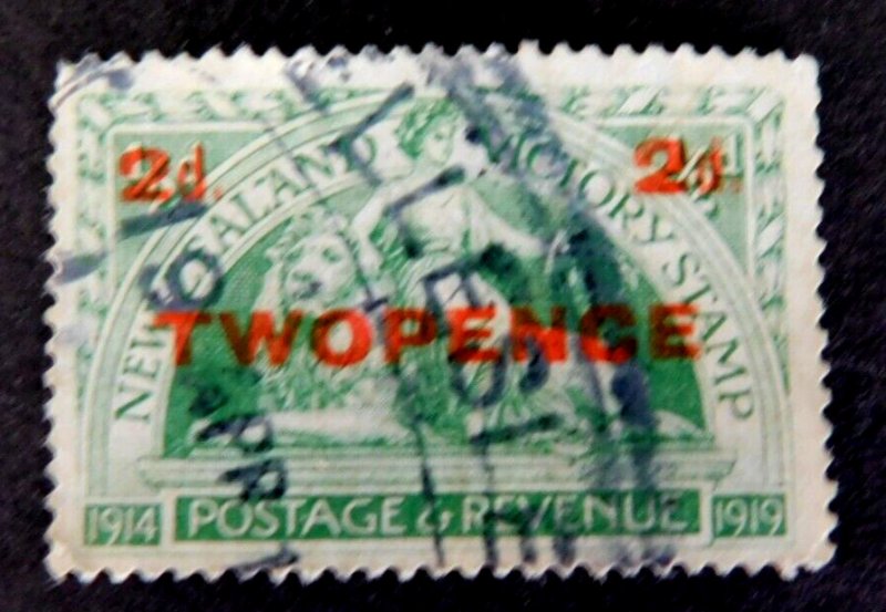 New Zealand #174 Used/Fine, 2p on 1/2p stamp overprint, 1922