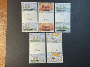 GUERNSEY # 367-371-MINT NEVER/HINGED--COMPLETE SET OF GUTTER PAIRS--1988