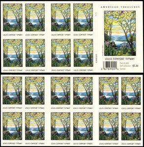 US Sc 4165a MNH COMPLETE BKLT - 2007 41¢ - Louis Comfort Tiffany  - 20 Stamps