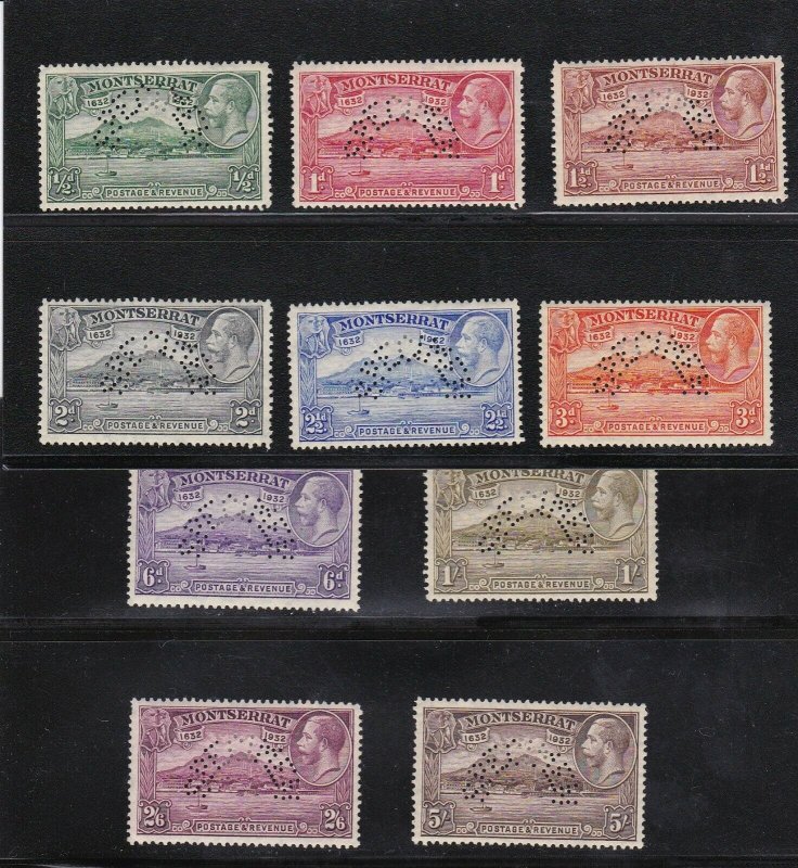 Montserrat Stamp Sc#75-84 Specimen Perforated Set - Mint Hinged - $250 cv