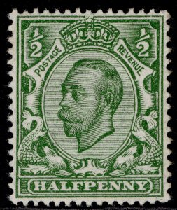 GB GV SG340a, ½d yellow-green NO CROSS ON CROWN, M MINT. Cat £100. 