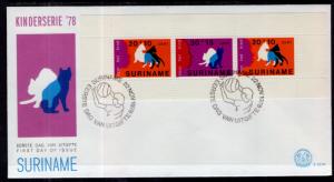 Suriname B253a Cats Souvenir Sheet U/A FDC