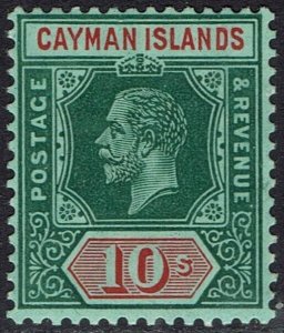 CAYMAN ISLANDS 1912 KGV 10/- ON WHITE BACK