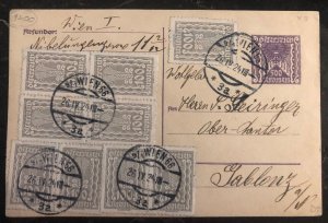 1924 Vienna Austria Stationary Postcard Cover To Gablonz Czechoslovakia