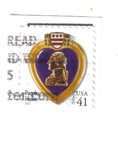 4164 - .41 Purple Heart used on piece f-vf.