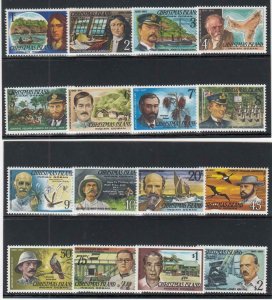 CHRISTMAS ISLAND (MM374) # 69-84 VF-MNH VARc,$  1972-73 FAMOUS VISITOR STAMPS