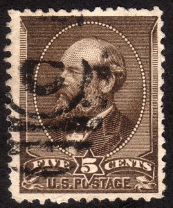 1882, US 5c, James A. Garfield, Used, Sc 205