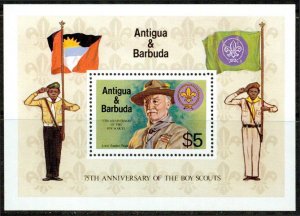 ANTIGUA SC#671 75th ANNIVERSARY of World Scouting Miniature Sheet (1982) MNH