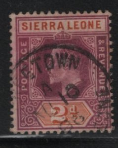 Sierra Leone 1904-05 used Sc 80 2p KEVII, violet & brown orange Wmk Multi CA