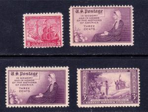 1934 Comm. Year Set 4 Stamps 736, 737, 738, 739 MNH L3