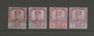 Malaya Johore 1904 Sc 59-60,62,65 MH