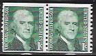 US #1299  Coil Pair. Thomas Jefferson.  MNH