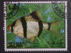 SHARJAH-UNDER WATER WORLD-LOVELY TROPICAL FISHES-SUPER LARGE USED STAMPS SET