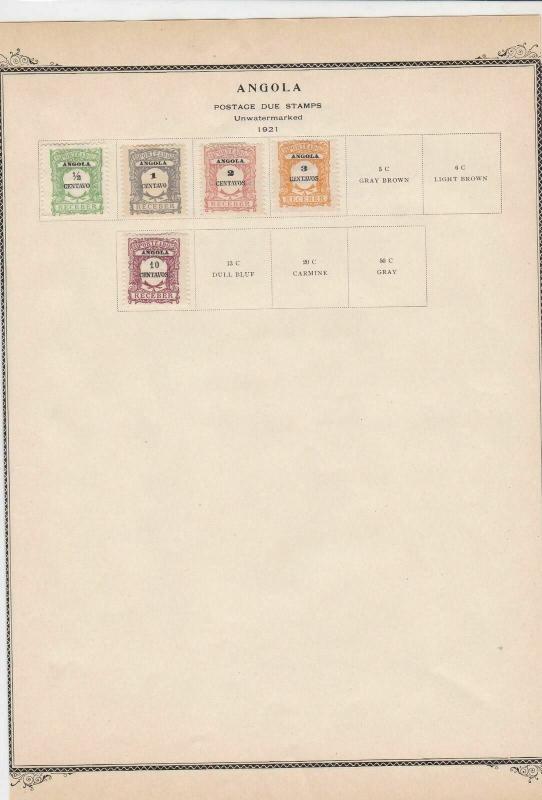 angola stamps on album page ref r11487