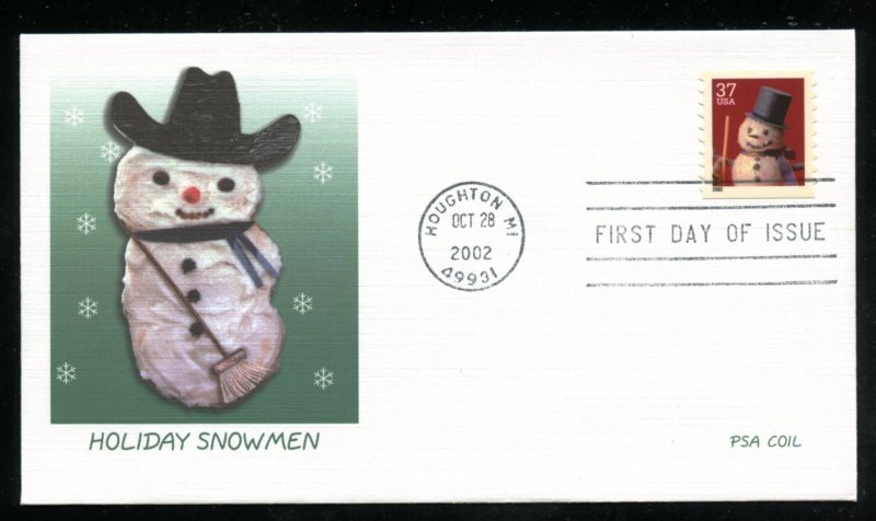 US 3682 Christmas 2002 - Coil Issue UA Fleetwood cachet FDC