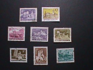 ​HUNGARY-SET OF 8 FAMOUS BUILDING IN HENGARY USE STAMPS VERY FINE