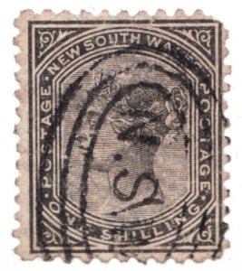 1882- New South Wales Australia Sc #68 (pf 11 x 12) / 1sh Used stamp Cv$18