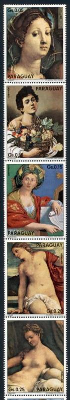 Paraguay Scott #1545 MNH Paintings in Borghese Gallery Rome Nudes STRIP CV$3+