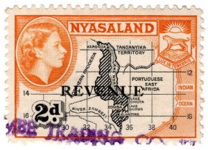 (I.B) Nyasaland Revenue : Duty Stamp 2d