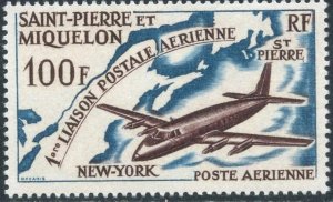 ST. PIERRE & MIQUELON Sc#C28 1964 Airmail Service Complete OG Mint LH