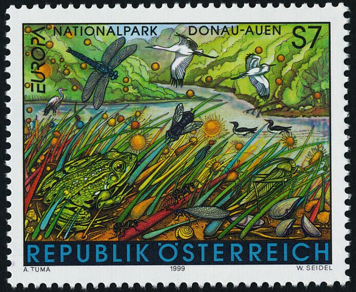 Austria 1792 MNH EUROPA, Donau-Auen National Park, Birds, Insects, Frog, Snails