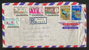 1969 Penang Malasia First Day Airmail Cover To Gumaus Square PA Usa