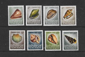 SHELLS - TOGO #J56-63 MNH