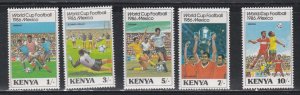 Kenya # 369-373, World Cup Soccer, Mint LH, 1/3 Cat.