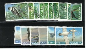 Samoa #725 - #740 Very Fine Never Hinged Bird Set