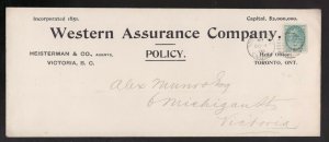 #75  1 cent - Canada - Cancelled Victoria BC 1900 - Alex Munro - EF - superfleas