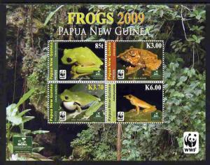 Papua New Guinea 2009 Frogs perf sheetlet of 4 unmounted ...