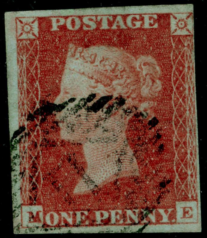 SG8, 1d red-brown PLATE 69, USED. Cat £30. ME