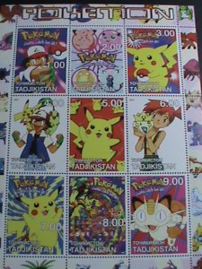 TAJIKISTAN STAMP- POKEMON- GOTTA CATCH  THEM ALL  STAMP MNH FULL SHEET  VF