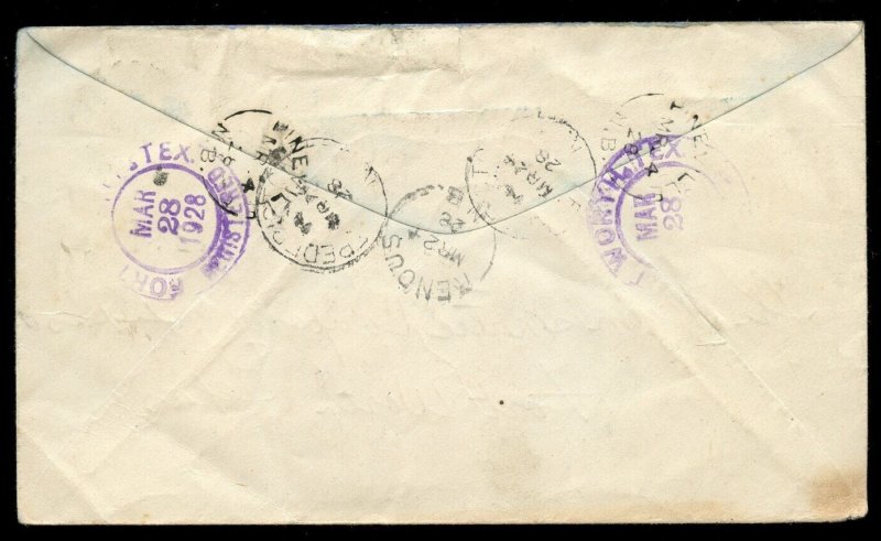 ?PINEVILLE, N.B. Keyhole Registration handstamp split ring 1928 cover Canada