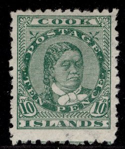 COOK ISLANDS EDVII SG35, 10d green, M MINT. Cat £60.