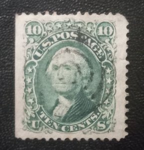 US #68 Used Wide Margins VF Straight Edge L (1861):