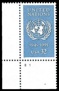 PCBstamps   US #2974 32c United Nations, MNH, (15)