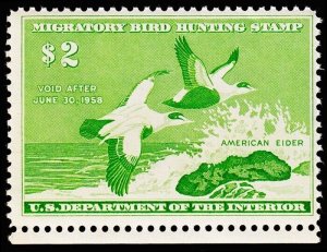 United States Hunting Permit Stamp Scott RW24 (1957) Mint NH VF, CV $85.00 C