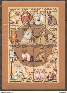 1994 Nicaragua Animals Domestic Cats 1Kb ** Stamps Pk045