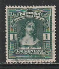 1910 Columbia - Sc 332 - used VF - 1 single - Policarpa Salavarrieta