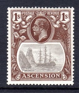 Ascension Island + 1924 -33 + sg 18 +  1/- + Lightly Hinged +  cv £21.00 