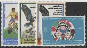 UAE 1982 Sc 167-70 Mint NH VF, cv $18.00 - Soccer Champtionships/Sports/Birds