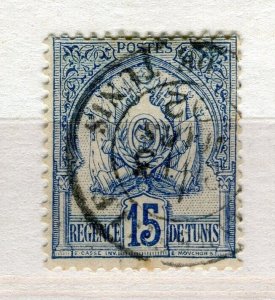 FRENCH COLONIES; TUNISIA early 1890s issue fine used 15c. value , fair Postmark