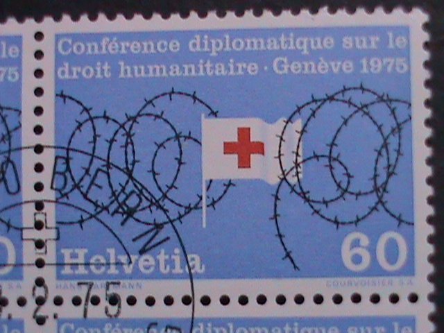 SWITZERLAND-1975-SC#601 2ND CONFERENCE-HUMANITARIAN INTL.LAW CTO BLOCK- MNH