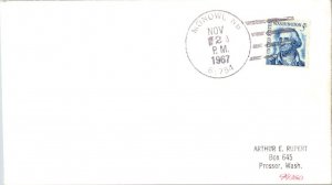 United States Nebraska Monowi Rur. Sta. 68754 1967 4-bar  1967-1971  Philatelic.