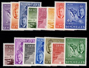 SEYCHELLES GVI SG158-172, 1952 complete set, NH MINT. Cat £90.